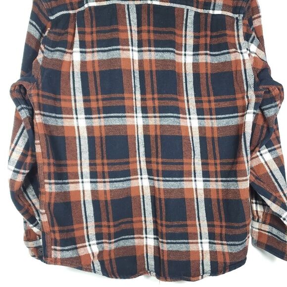 Wolverine Men's Sz M Brown Thick Flannel Plaid Long sleeve Button Down Shirt - Picture 9 of 9